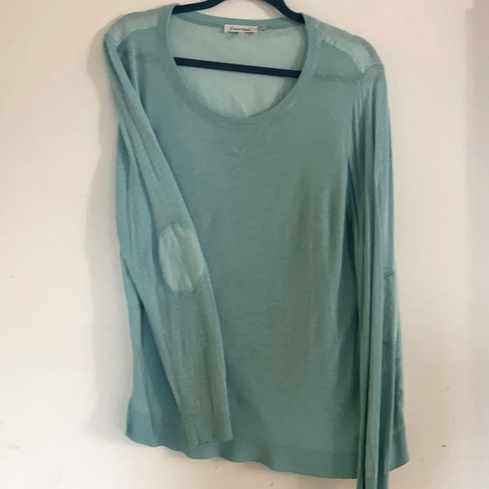 Calvin Klein long sleeve sweater size L Teal